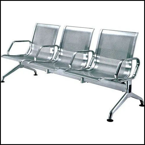 Three Seater Color Coated Stainless Steel With Armrest Waiting Chairs