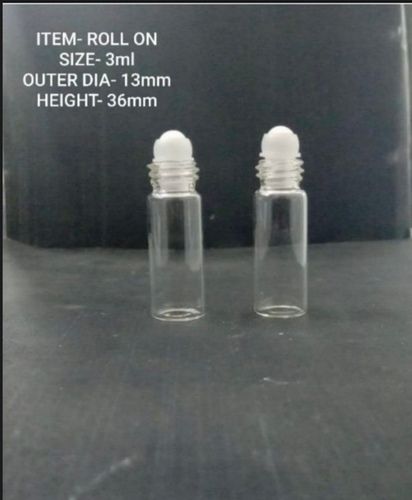 3 To 5 ML Empty Roll On Clear Glass Bottles For Perfume And Medicine
