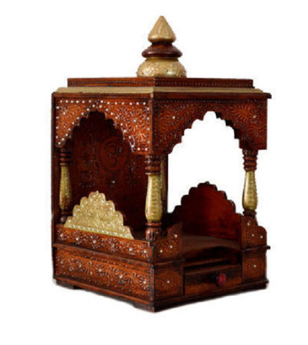 36 X 24 X 20 Inches Size Religious Handmade Teak Wood Temple For Home 