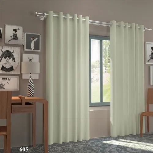 9 Feet Length Plain Polyester Eyelet Hang Type Curtains for Home Decor