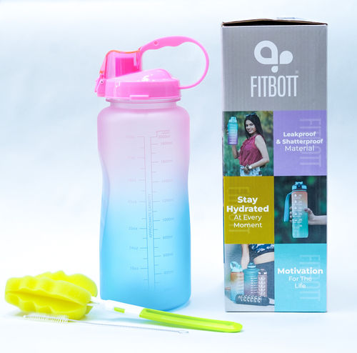  Fitbott Time Marker स्मार्ट लीकप्रूफ और शैटरप्रूफ 2 लीटर वाटर ड्रिंकिंग बॉटल
