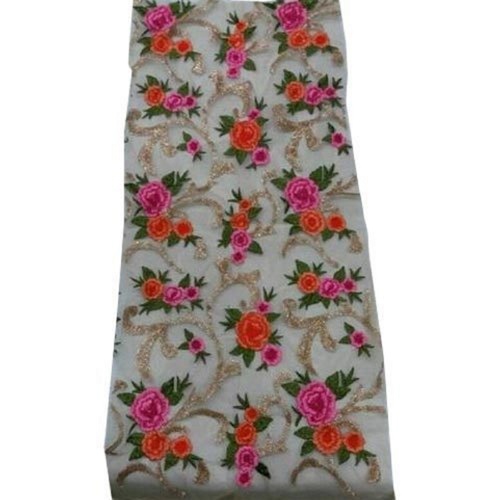 Light In Weight And Washable Embroidered Net Fabric For Garments