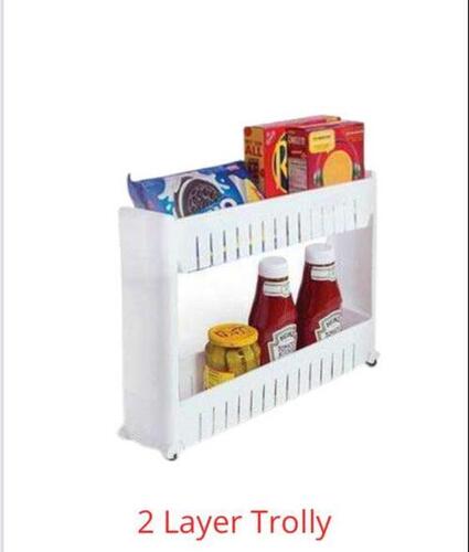 Unbreakable Plastic 2 Compartment Plastic Storage Rack for Kitchen Use