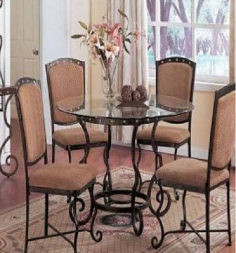 4 Seater Machine Cutting Indian Style Dining Table Set With 20 Inches Size