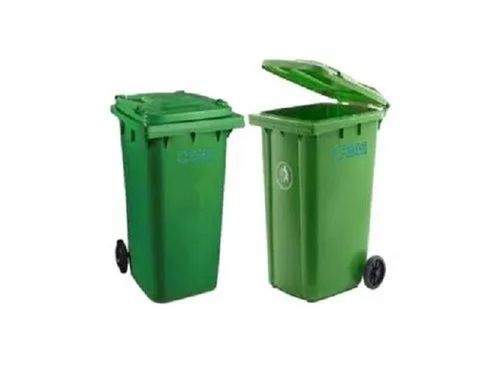 480 X 550 X 940mm Polyethylene Hdpe Green Two Wheeled Dustbin