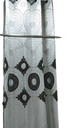 4x6 Feet Designer Printed Stitched Shiny Silk Curtain For Residential Purposes