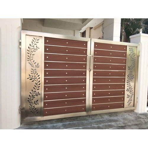 Desinger Swing Style Polished Stainless Steel Entry Gates For Home