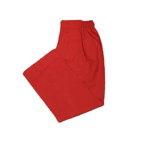 Multicolor Red Plain Ankle Length Skin Friendly Regular Fit School Wear Trousers