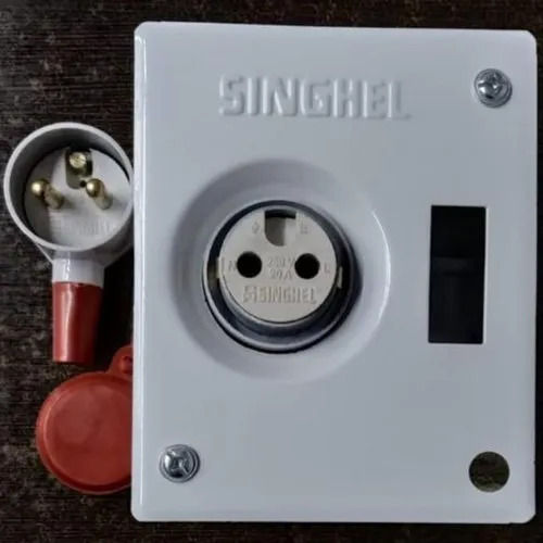 2 Pin Metal Plug And Socket With Current Rating 10 -100 Amp And Single Phase