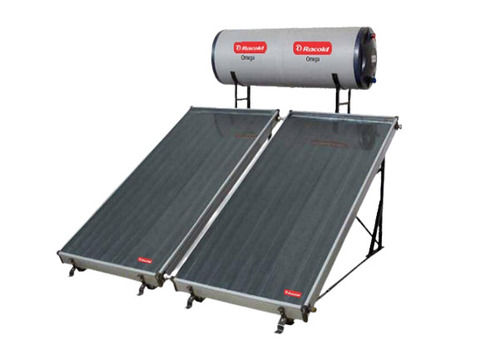 Green 500 Liter Capacity And 12 Volt Free Standing Flat Plate Racold Solar Water Heater