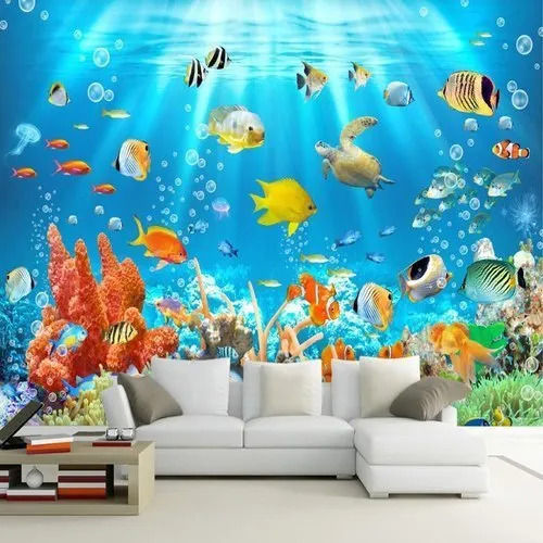 Attractive Design Pvc Material And 4 Mm Thickness Kids Wall Paper