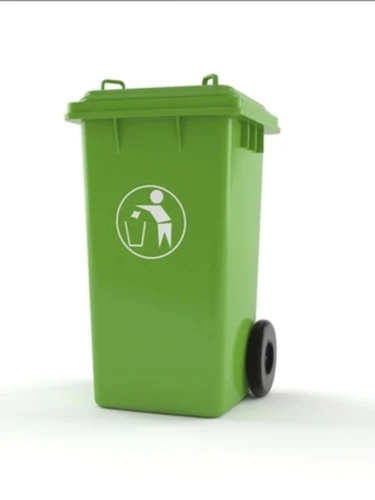 Plastic Dustbin - 1.5 Kilograms, Green Color | Durable & Lightweight for Outdoor Use, Easy to Clean and Multifunctional