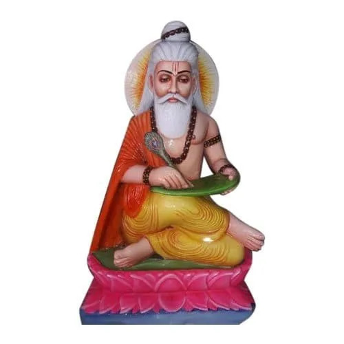 Marble Valmiki Maharaj Statue - 1.5 Feet (18 Inch), Multi Color Glossy Finish with Handmade Carving, Easy to Clean and Water Resistant