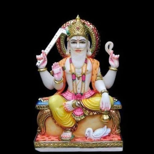 Marble Vishwakarma Statue For Worship With Size Available 1-6 Feet, Sitting Position