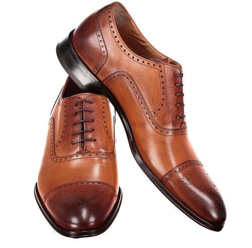 Men's Brown Leather Lace Up Style Shoes for Formal Wear