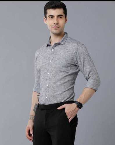 Men's Full Sleeves Classic Collar Plain Pattern Shirts for Office and Formal Wear