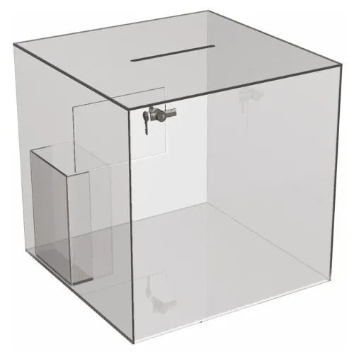 Transparent 6 Kg Holding Capacity Acrylic Box For Donation