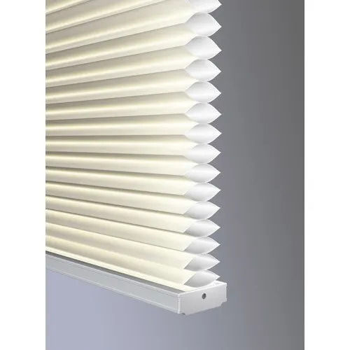 Brown Vertical Shape And Plain White Color Polyester Honey Comb Blinds