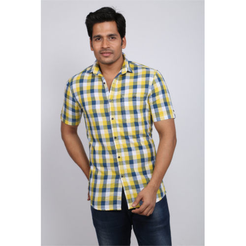 Casual Wear Comfortable To Wear Mens Half Sleeves Check Shirts