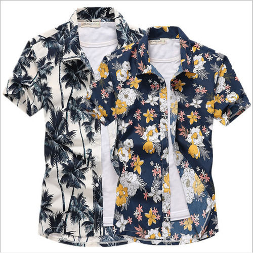 Printed Shrink Resistance Casual Wear Short Sleeves Mens Designer Shirt