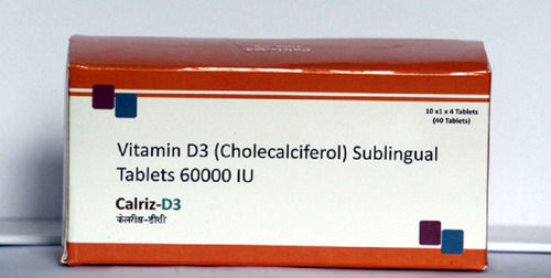 Calriz-D3 Vitamin D3 (Cholecalciferol) 60000 IU Sublingual Tablet, 10x1x4 Blister