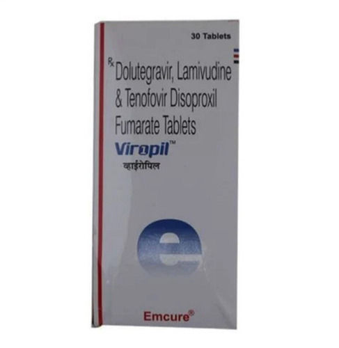 Round Dolutegravir Lamivudine And Tenofovir Disoproxil Fumarate Tablets, 30 Tablets Bottle Pack