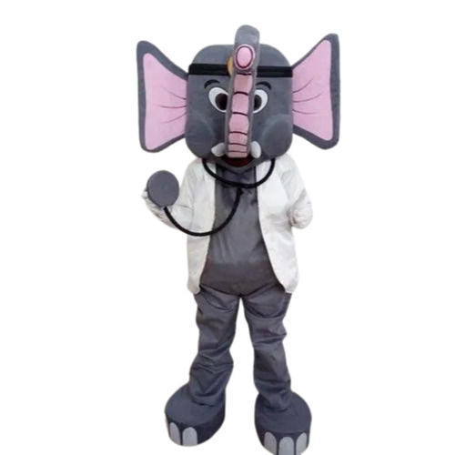 Full Sleeves Plain Dyed Technics Modern Elephant Mascot Costume Age Group: Adult