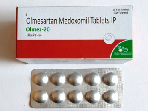 Stainless Steel Olmez-20 Olmesartan Medoxomil 20 Mg Hypertension Tablets, 10X10 Alu Alu