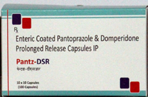 Pantz-DSR पैंटोप्राजोल (EC) और डॉम्परिडोन (SR) कैप्सूल, 10x10 पैक
