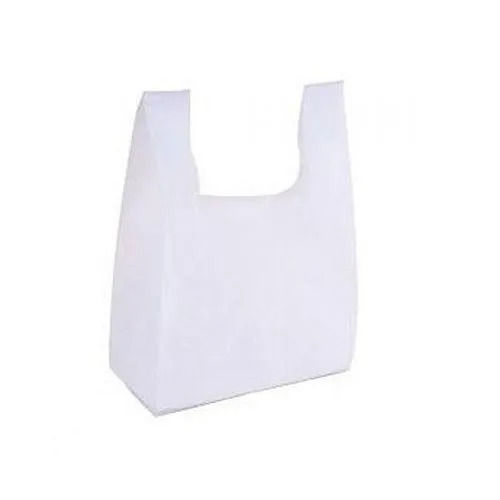 Plain White Plain W Cut Non Woven Retail Shopping Carry Bags Application: Airport