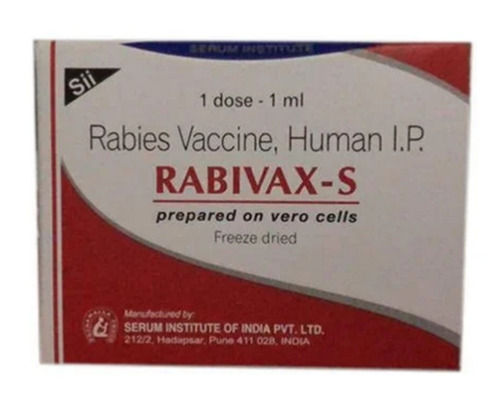 Rectangular Rabies Vaccine Human I.P. 1 Ml / Single Dose Pack