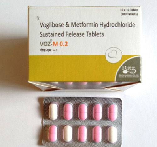 Voz-m 0.2 Voglibose And Metformin Hydrochloride (Sr) Tablets, 10x10 Blister