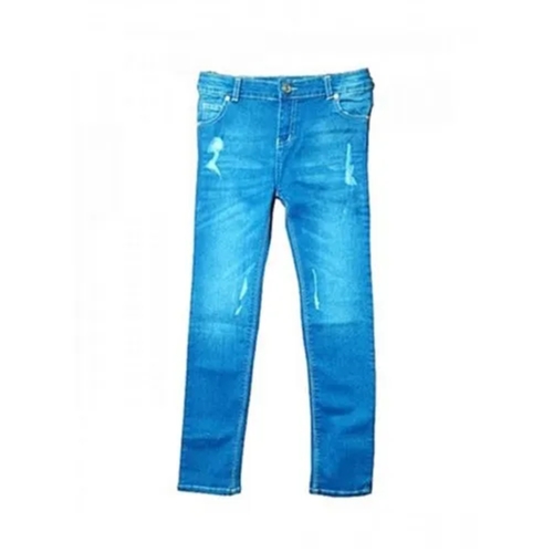 Blue Washable Straight Regular Fit Fashionable Plain Dyed Ripped Casual Mens Jeans