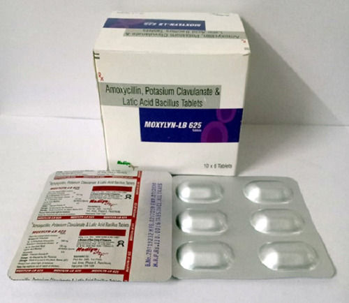 Moxylyn-LB 625 Amoxicyllin, Potassium Clavulanate And Lactic Acid Bacillus Tablets