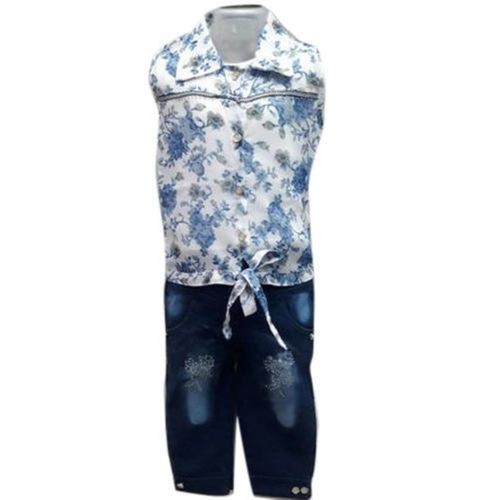 Party Wear Modern Sleeveless Printed Breathable Cotton Capri Top Set For Kids Age Group: 2-6 Year