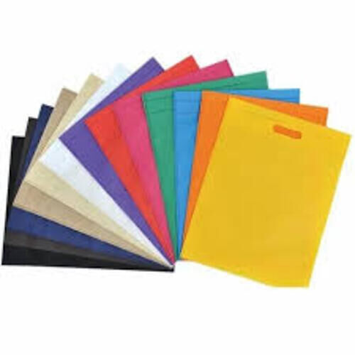 White Plain Multicolor D Cut Non Woven Retail Shopping Carry Bags