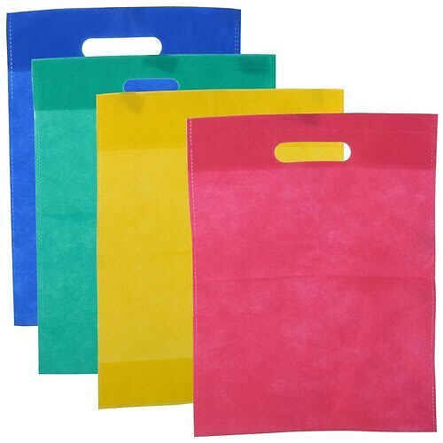 Plain Multicolors D Cut Non Woven Retail Shopping Carry Bags
