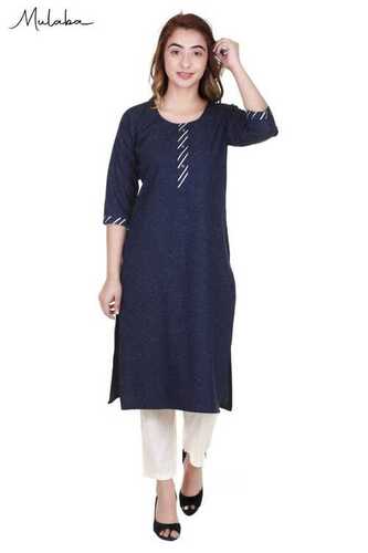 Anti Wrinkle And Easy To Clean Ladies Denim Kurti