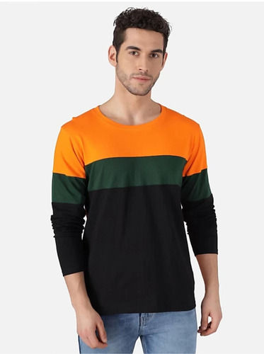 Multi Color O Neck Plain Pattern Customized Long Sleeves Plain Cotton Men'S T-Shirt 