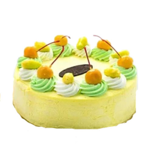 Round Sweet Creamy Frosted A-Grade Natural Ingredients Eggless Mango Cake