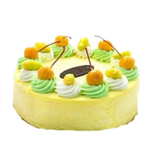 Round Sweet Creamy Frosted A-grade Natural Ingredients Eggless Mango Cake