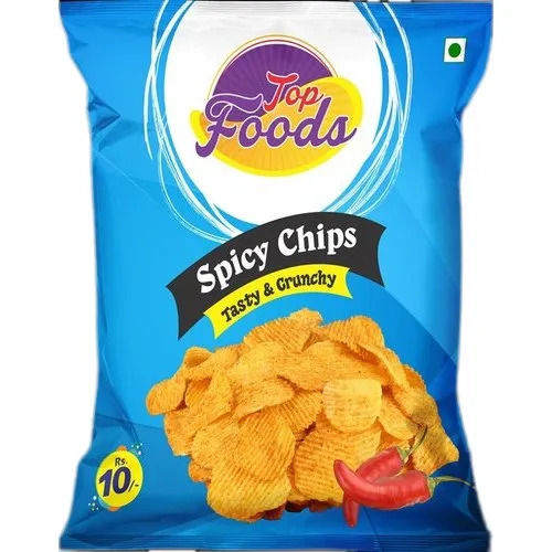 100% Hygienically Packed Top Foods Tasty and Crunchy Spicy Potato Chips