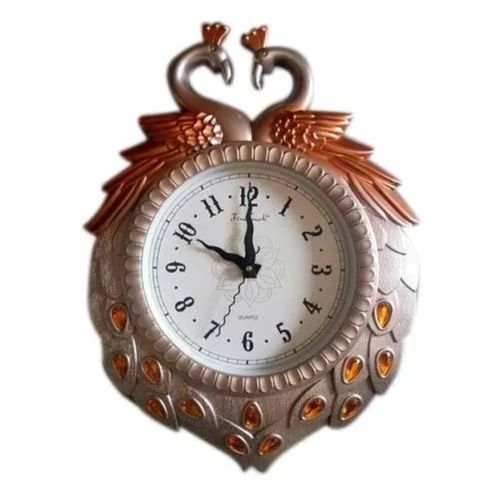 Classy Finished Surface Designer Peacock Quartz Wall Clock For Decoration Gender: Unisex