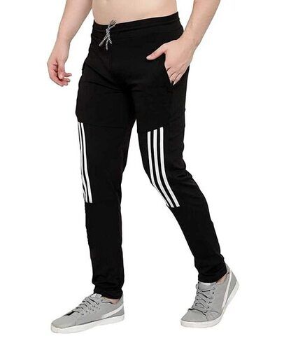 Black Comfortable Modern Stylish Daily Wear Casual Solid Joggers For Men'S