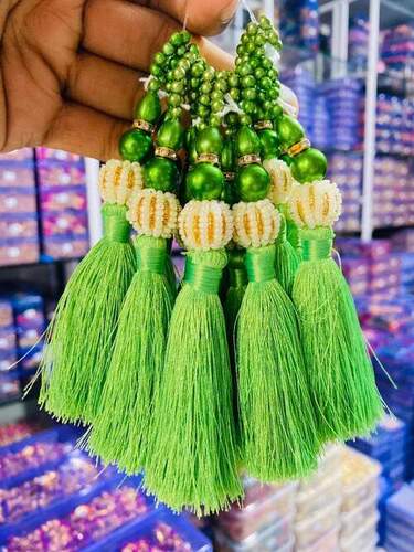 Designer Handmade Green Resham (Silk) Latkan Tassel