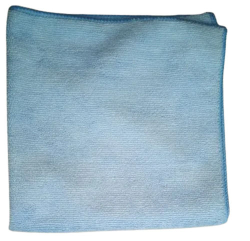 Rectangular Blue Plain Dyed Soft Microfiber Cleaning Towel For Dusting and Cleaning