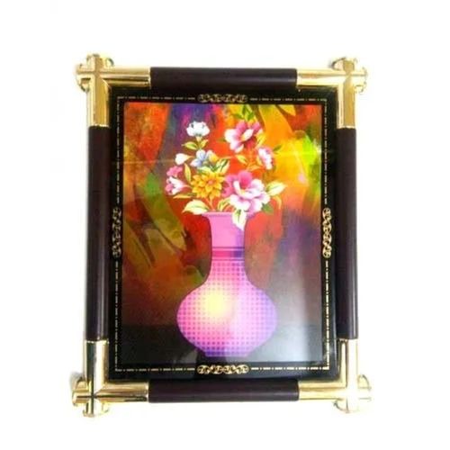 Rectangular Floral Art Acrylic Plastic Wall Photo Frame For Decoration