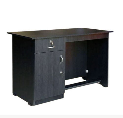 Rectangular Polished Finished Solid Wooden Office Table With Double Drawer