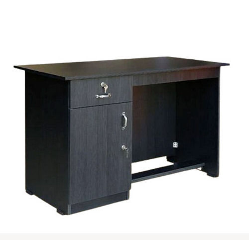 Rectangular Polished Finished Solid Wooden Office Table With Double Drawer Carpenter Assembly