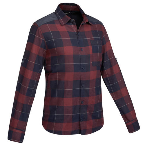 Slim Fit Flexible Plaid Spread Collar Casual Shirt With Patch Pocket For Men
